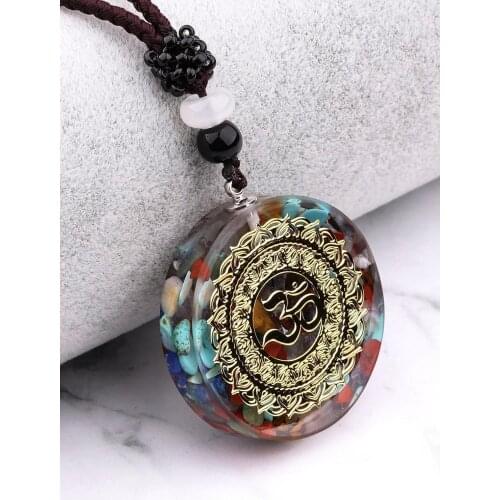 Orgonite Life Chakra Reiki Bioenergy Necklace natural stones