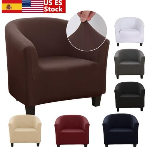 New Spandex Elastic Tub Chair Covers Solid Color Leisure Stretch Bathtub Armchair Seat Cover Protector Washable Slipcover 1pc