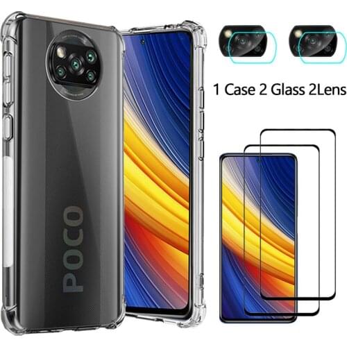 Poco x3 clear phone case for xiaomi pocophone f2 pro cover anti-dust camera film poco-m3 bumper coque silicon pocophon f2 case