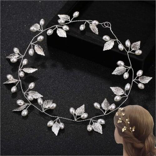 Simple Metal Leaf wedding hair accessories hairbands Bride Headband crown and tiaras bridal Hair Accessories hairbands Jewelry