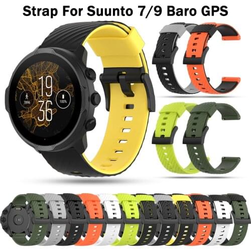 24mm Silicone Watch Band for Suunto 9/7/D5/Spartan Sport/Wrist HR Sport Breathable Strap Watchband Bracelet For suunto 9 baro