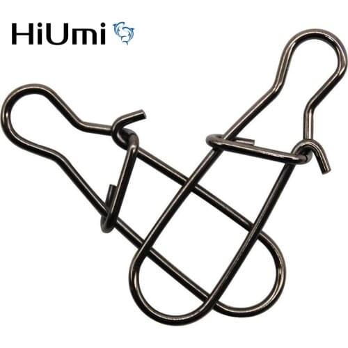 HiUmi Nice Snap 30pcs-100pcs Fishing Barrel Swivel Test 3-95kg Safety Snaps Size000-8 Hooks Fishhook Fishing Tackle
