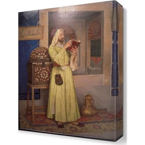 MADE IN TURKEY Canvas Painting Ottoman Man Reading Book Posters Prints Painting Wall Pictures for Living Room Home Decor Gift