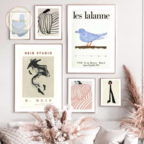 Nordic Abstract Figure Line Canvas Painting Minimalist Woman Bird Wall Art Posters and Prints Modern Pictures Living Room Decor