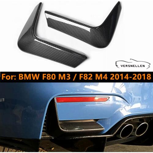 Rear Bumper Splitter Upper Cover for BMW F80 M3 F82 M4 2014-2018 Dry Carbon Fiber Back Corner Lip Splitter Flaps Apron Winglets