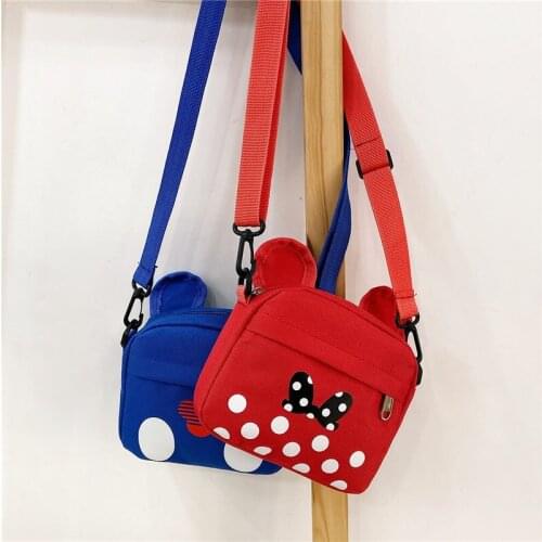 Disney Mickey Children messenger bag small bag baby boy cute cartoon canvas bag Western style wild bag Christmas gifts for girls