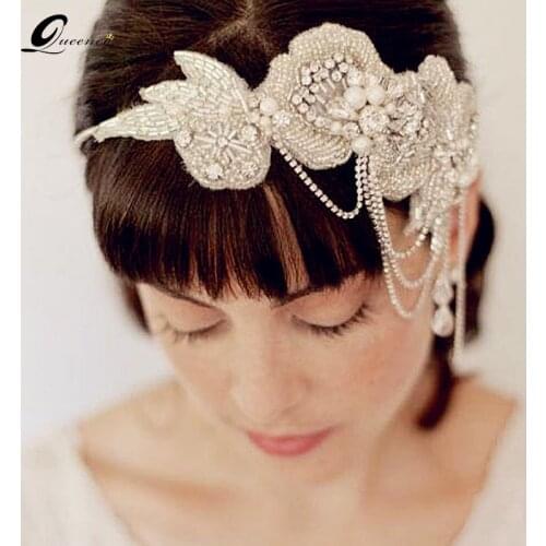 Retro Hair Ornaments Luxury Tiara Headbands Woman Trombone Wedding Hair Accessories Vintage Crown Bridal Veil Hairbands