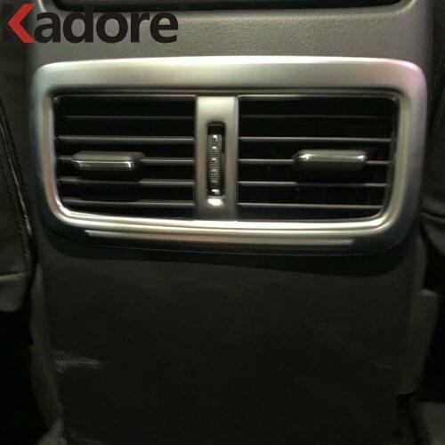 For Mazda CX30 CX-30 2020 2021 2022 Steel Carbon Fiber Interior Rear Air Condition Vent Outlet Cover Trim Car Accessories