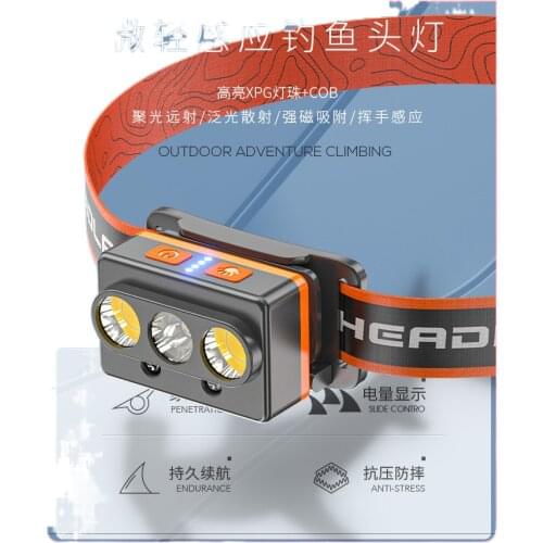 Bright LED headlamp glare sensor dedicated fishing xenon lamp light rechargeable flashlight lamp head mount