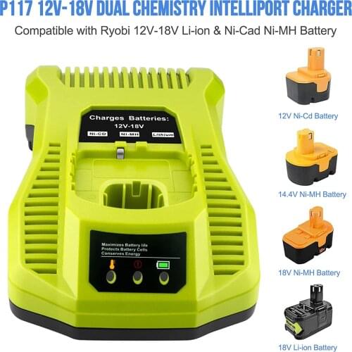 3A 12V 14.4V 18V For Ryobi P117 Rechargeable Battery Charger Battery Pack Power Tool Ni-Cd Ni-Mh Li-Ion P110, P111, P107,P108