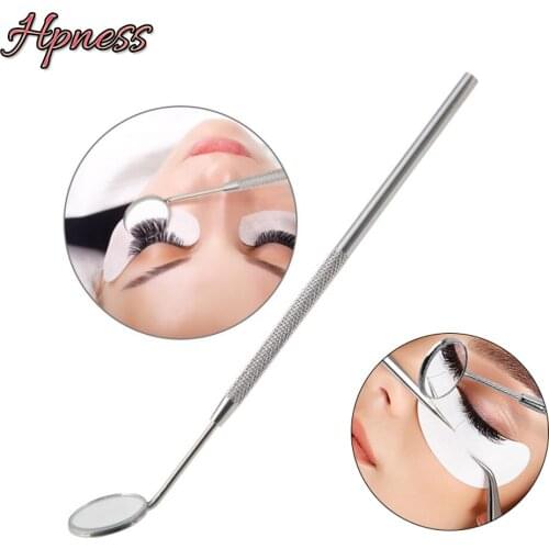 HPNESS Stainless Steel Checking Mirror For Eyelash Extension Portable Dental Mirrors Mouth Tooth Makeup Tool Label LOGO In Bulk