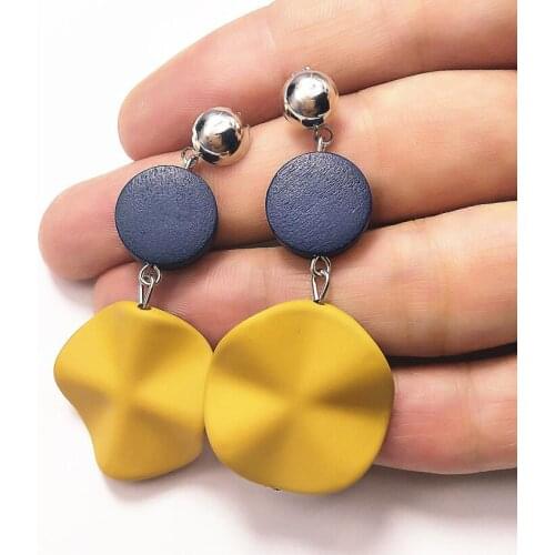 2019 Fashion Luxury Big wave Round Earrings For Women Fashion Korean Style Geometric Drop Earrings Statement Jewelry