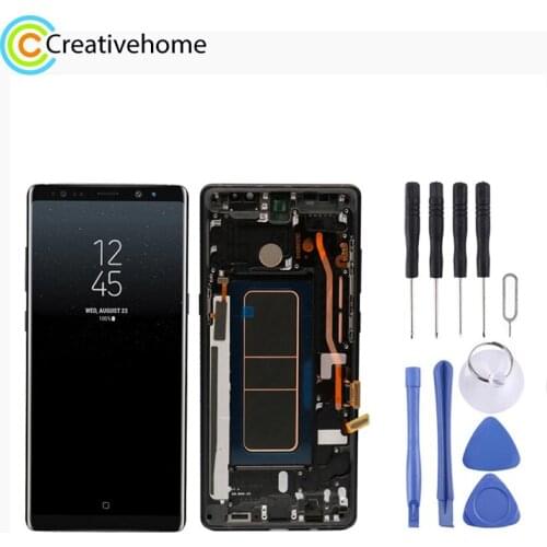 LCD Screen and Digitizer Full Assembly with Frame for Galaxy Note 8 (Black)