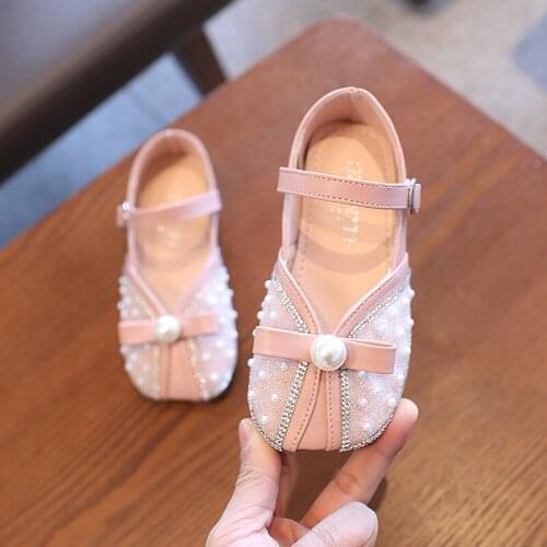 1 5 9 11 12 Years Baby Shoes For Spring And Autumn Dress Girls Beautiful Shoes Kids Sneakers ChildrenS Bead Leather Shoes Flat