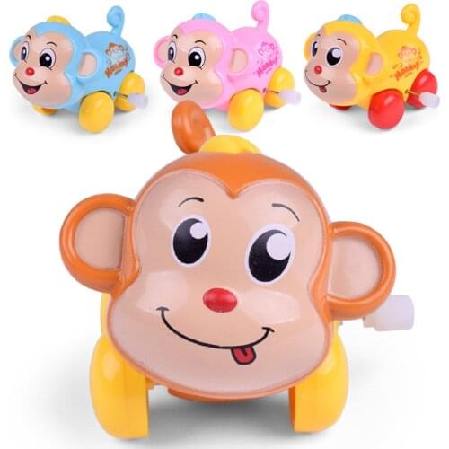 1PCS Baby Wind Up Toys Newborn Running Jumping Fun Infant Cute Fun Cartoon Animal Dog Cat Cattle Crawling Clockwork Classic Toy