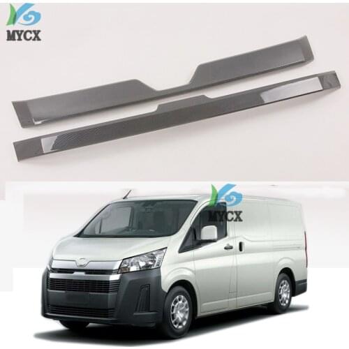 2pcs ABS Carbon Fiber Car Grille Trim Stripe Fits For Toyota Hiace 2019 Auto Decoration Accessory Chromium Styling Car-styling