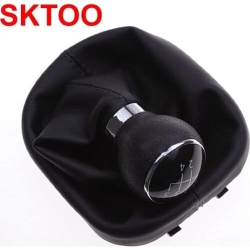 5 Speed Gear Shift Knob Gearstick Gaiter Boot For VW Touran Caddy MK2 2003-2010 2004-2009 Leather Car Gear Gaiter Boot Parts