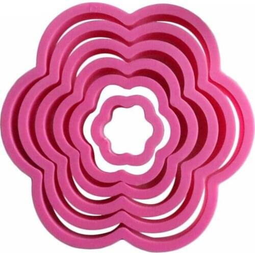 6pcs/set plastic Plum flower cookie cutter fondant cake mold biscuit stamp confectionery 3D Cake Decorating Tools Baking Moulds