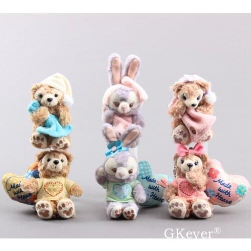 6 Styles Stella Lou Rabbit Lovely Bunny Cute Duffy Bear Friends Plush Pendant 9-12 cm Mini Plush Keychain Baby Soft Dolls