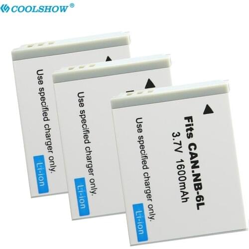 Camera Battery NB 6L NB6L NB-6L for Canon Power-shot IXUS 310 SX240 SX275 SX280 SX510 SX500 HS 95 D10 D20 D30 1600mAh Batteries