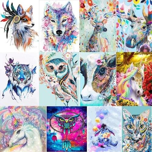 5D Diy Diamond Painting Cross Stitch Kits Diamond Mosaic Embroidery Landscape Animals 3d Painting Full Round Drill Gift