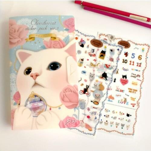 8sheets/pack New very cute cats designs decoration paper / pvc sticker / Decorative Label / Multifunction G100