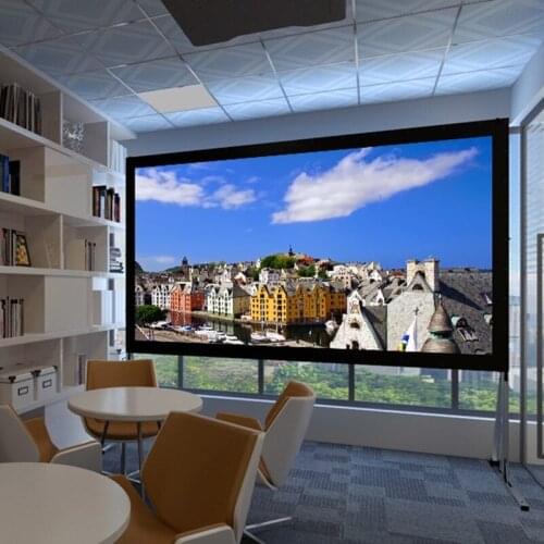 ESF2VF 4:3 Projector Screen with Stand Indoor Outdoor Movie Screen Portable Projection Screen Metal Fast Foldable Large Frame