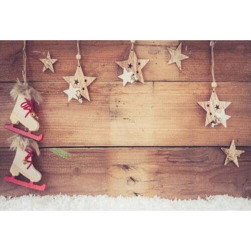 Christmas Backdrop Snow and Stars Skates Vinyl Photography Background Family New Year Xmas Party Decor Photo Booth Studio Props