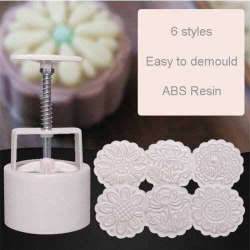 Mooncake Mould Hand-Pressed Round Mooncake Mould DIY Mung Bean Cake Snowy Mooncake Kitchen Supplies 76mm*76mm