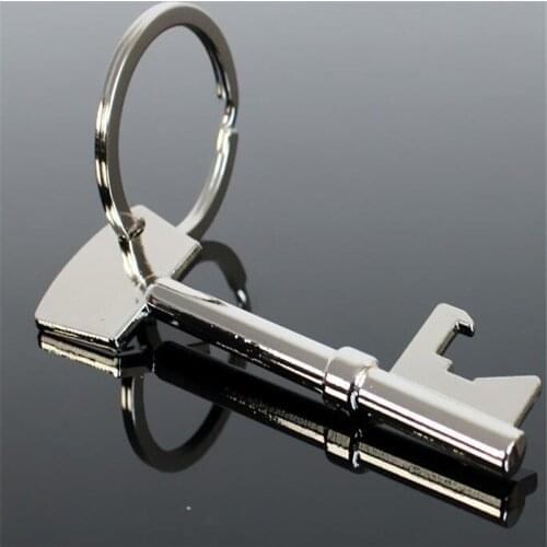 Individuality Creative Unisex Key Ring Metal Bottle Opener Shape Portable Hangings Key chain Hangings Mini Tools