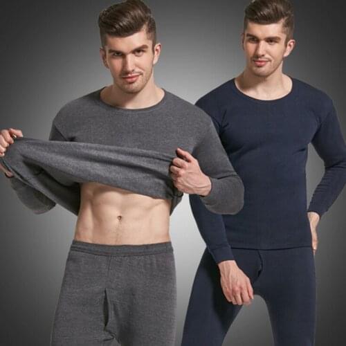 Long Johns Thick Warm Mens Thermal Underwear Sets Keep Warm For Men Shirt+Pants Wool Fleece Winter Clothes Plus Size XXXL 4XL