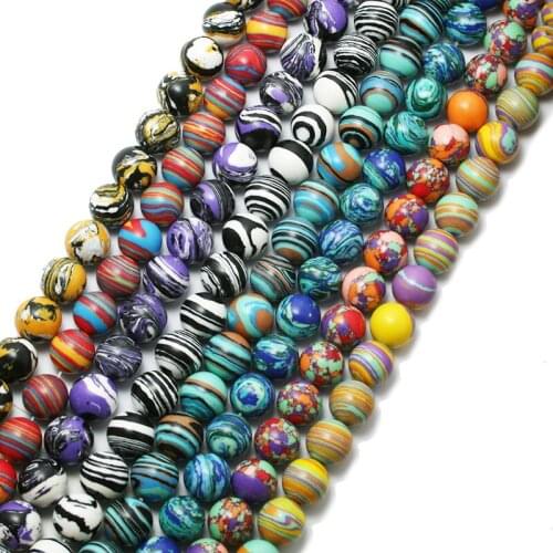 High Quality 6/8/10mm Synthetic Colorful Round Ball Beads Loose Spacer Beads for DIY Bracelet Jewelry Making