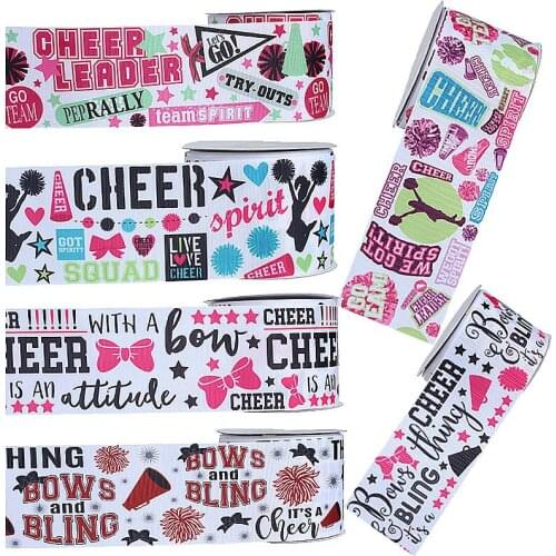 FLRA Ribbon (50yards/lot) 3 inch cheer sport ribbon for large bows