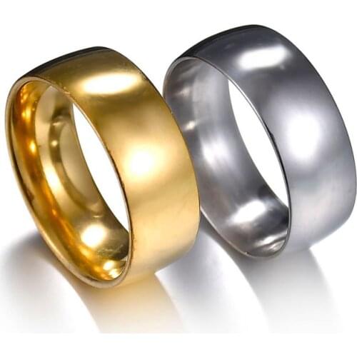 Fashion Gold Silvery Engagement Wedding Ring Couple Ring Simple Classic Fine Jewelry Anniversary Gift For Men Women
