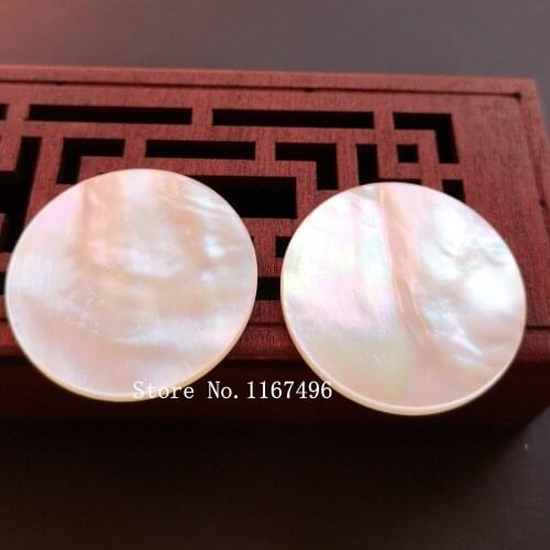 100pcs/lot 30mm Natural Round Disk Mother Pearl Shell for Watch Round Double Flat Mother Pearl for DIY Jewelry MOP Shell Beads