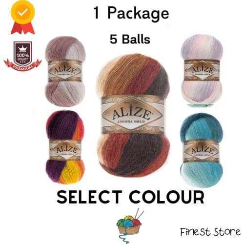 Thread 1 Pack |5 Balls| Alize Angora Gold Hand Knitting Yarn |%20 Wool %80 Acrylic| 100 Gram 550 Mt Crochet Tool Kit Braid Rope