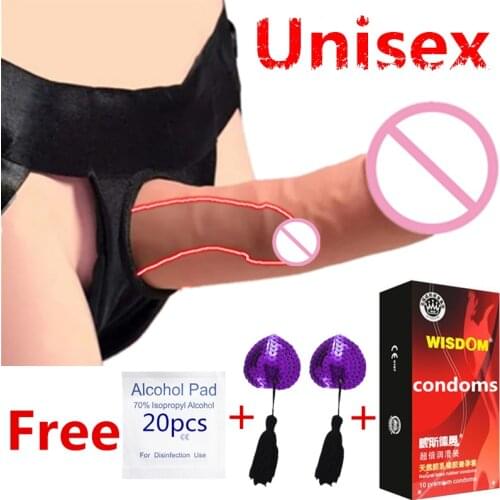 New Unisex wear dildo vibrator sex toys silicone realistic penis male sex sleeve penis extension Masturbatio for women men gay
