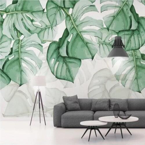 Customized high-end wallpaper hand-painted tortoiseshell back tropical plant background wall paper mural waterproof material