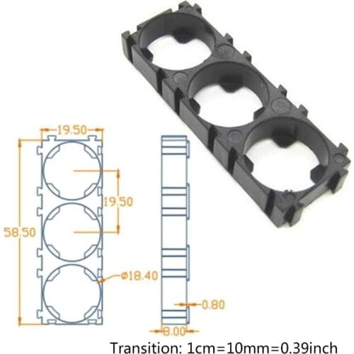 P82F 10Pcs Cell 18650 Battery Holder Bracket Cell Safety Anti Vibration Plastic Brackets for 18650 Batteries