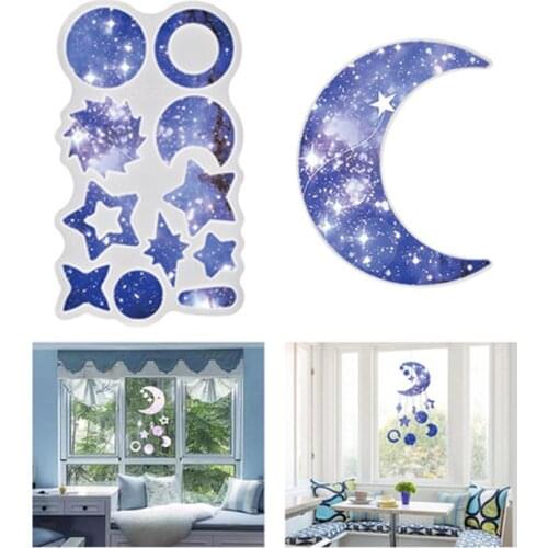 Resin Molds Silicone Kit Star Moon Wind Chimes Epoxy Resin Molds Resin Modeling Molds for Create Art DIY Wind-Bell Decorations