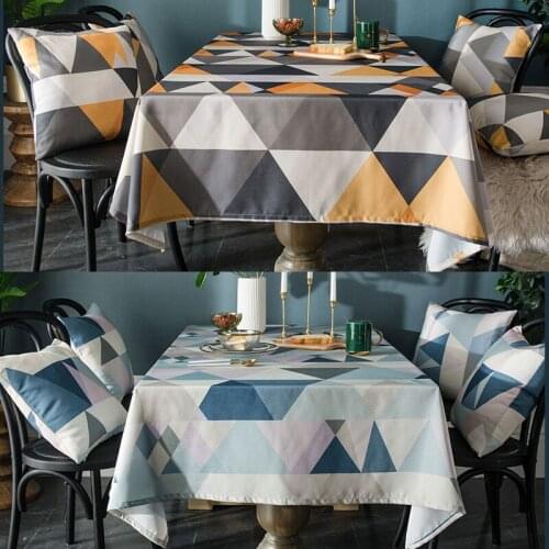 Geometric Table Cloth Rectangular Square Waterproof Tablecloth for Party Weddings and Events Table Cover Napkins Decorations