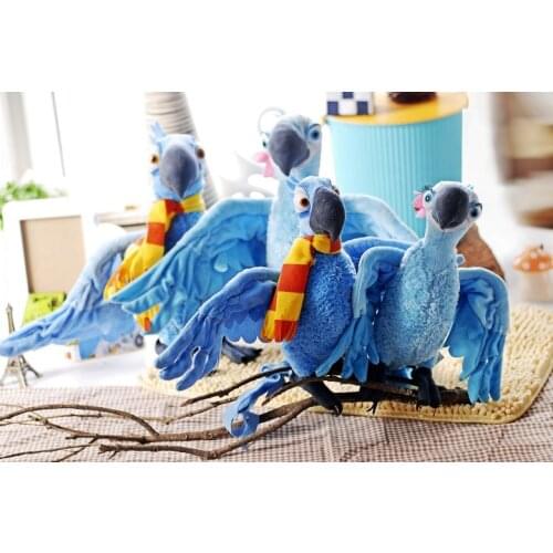 Rio 28cm Plush Toy Blu and Jewel Parrot Bird Canary Plush Toys For Kids Gift Toys Free Shipping