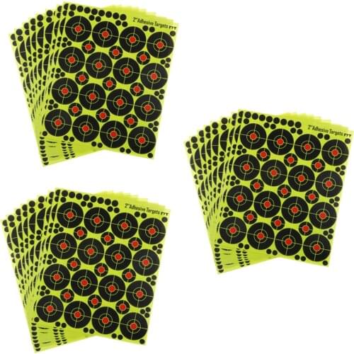 480pcs Self Adhesive Stickers for Hunting 2" High Visibility Reactive Fluorescent Yellow Sticker Paper Target Shooting Training