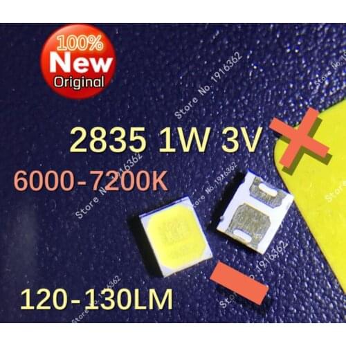 Led 2835 1W 120-130LM RA >80 Led Lamp SMD Led Diode SMD 2835 White 6000-7200K 1W 3V 350mA 3000pcs High Power