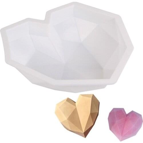 Big Diamond Heart Silicone Mold Big Love Heart Cake Fondant DIY Mould Cakes Mousse Chocolate Decorating Tools Soap Molds