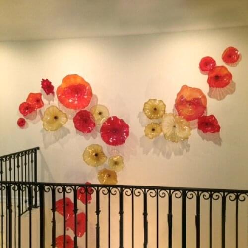 Sunset Landscape Home Decoration Wall Art Murano Glass Flowers for Wall Decoration