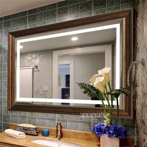 75CM *120 CM Bath Led Wall Mirror Bathroom Led Mirror Washroom Led Smart Mirror Toilet Anti-Fog Touch Screen Mirror 110V/220V