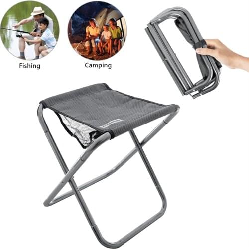 1Pc Portable Aluminum Alloy Outdoor Camping Folding Chair Mini Collapsible Stool for Travel Fishing Hiking Barbecue