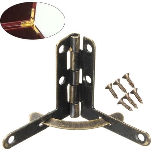 10pcs Box Brass Antique Hinge For Kitchen Cabinet Doors Hinges Drawer Jewelry Wine Wood Furniture Accessories
