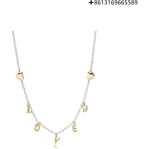 100% 925 Sterling Silver Original Replica 1:1 Love Honey Language Necklace Factory Direct Batch Free